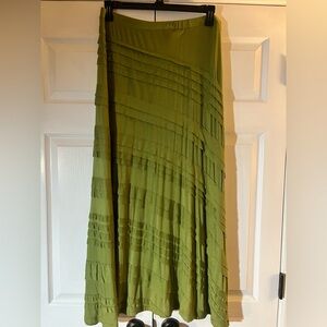 Soft Surroundings Green Maxi A-Line Skirt